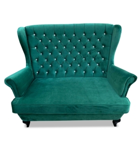 SOFA  USZAK  2 OS. GŁĘBOKO PIKOWANA  CHESTERFIELD  GLAMOUR